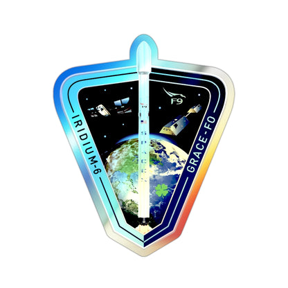 Iridium-6 GRACE-FO (SpaceX) Holographic STICKER Die-Cut Vinyl Decal-2 Inch-The Sticker Space