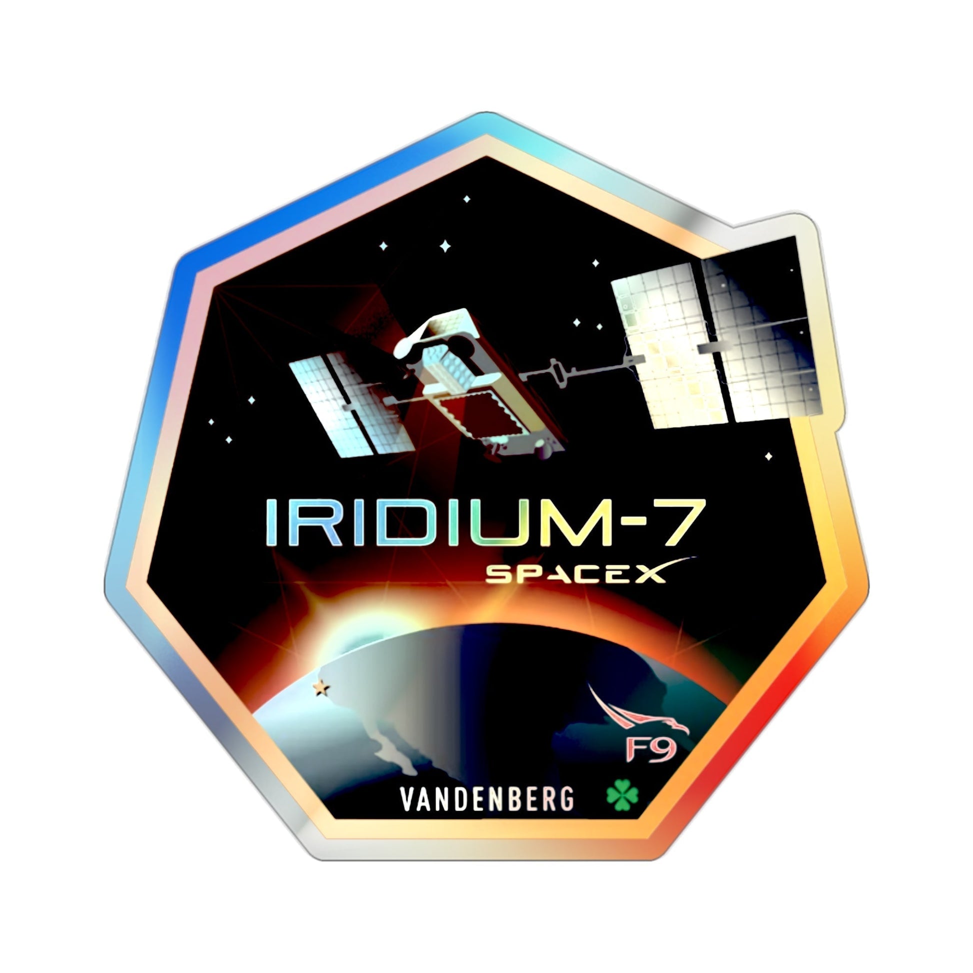 Iridium-7 (SpaceX) Holographic STICKER Die-Cut Vinyl Decal-2 Inch-The Sticker Space