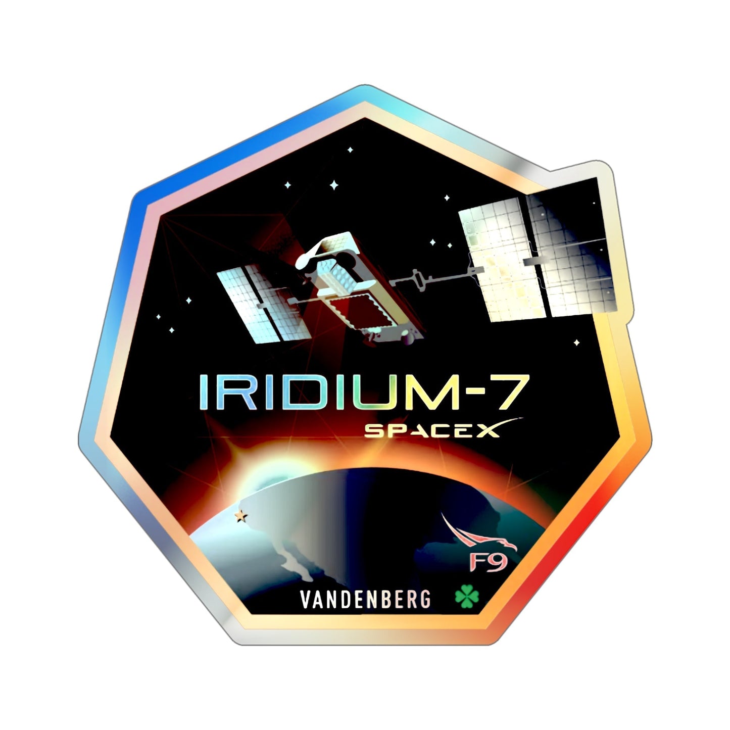 Iridium-7 (SpaceX) Holographic STICKER Die-Cut Vinyl Decal-5 Inch-The Sticker Space