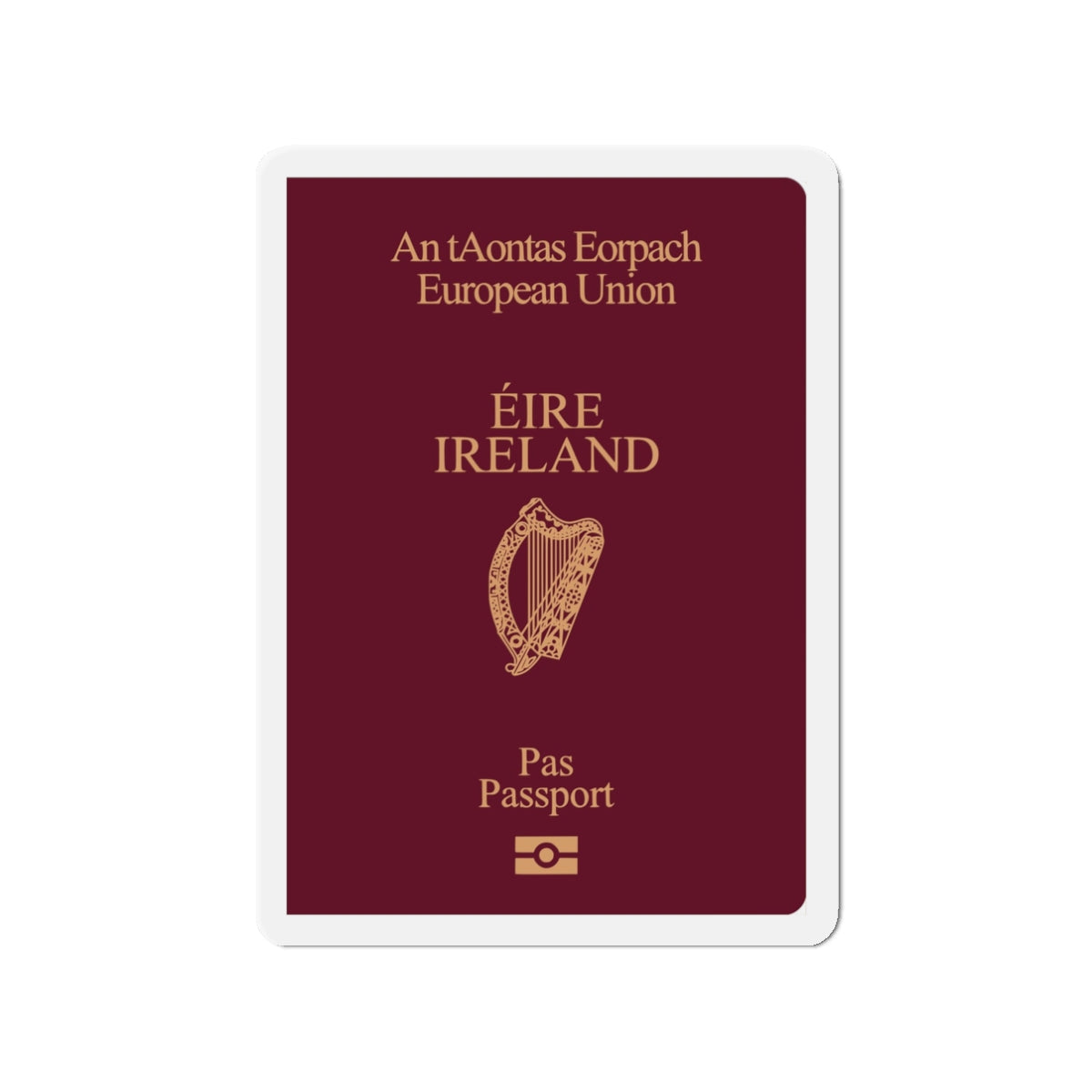 Irish Passport - Die-Cut Magnet-3" x 3"-The Sticker Space
