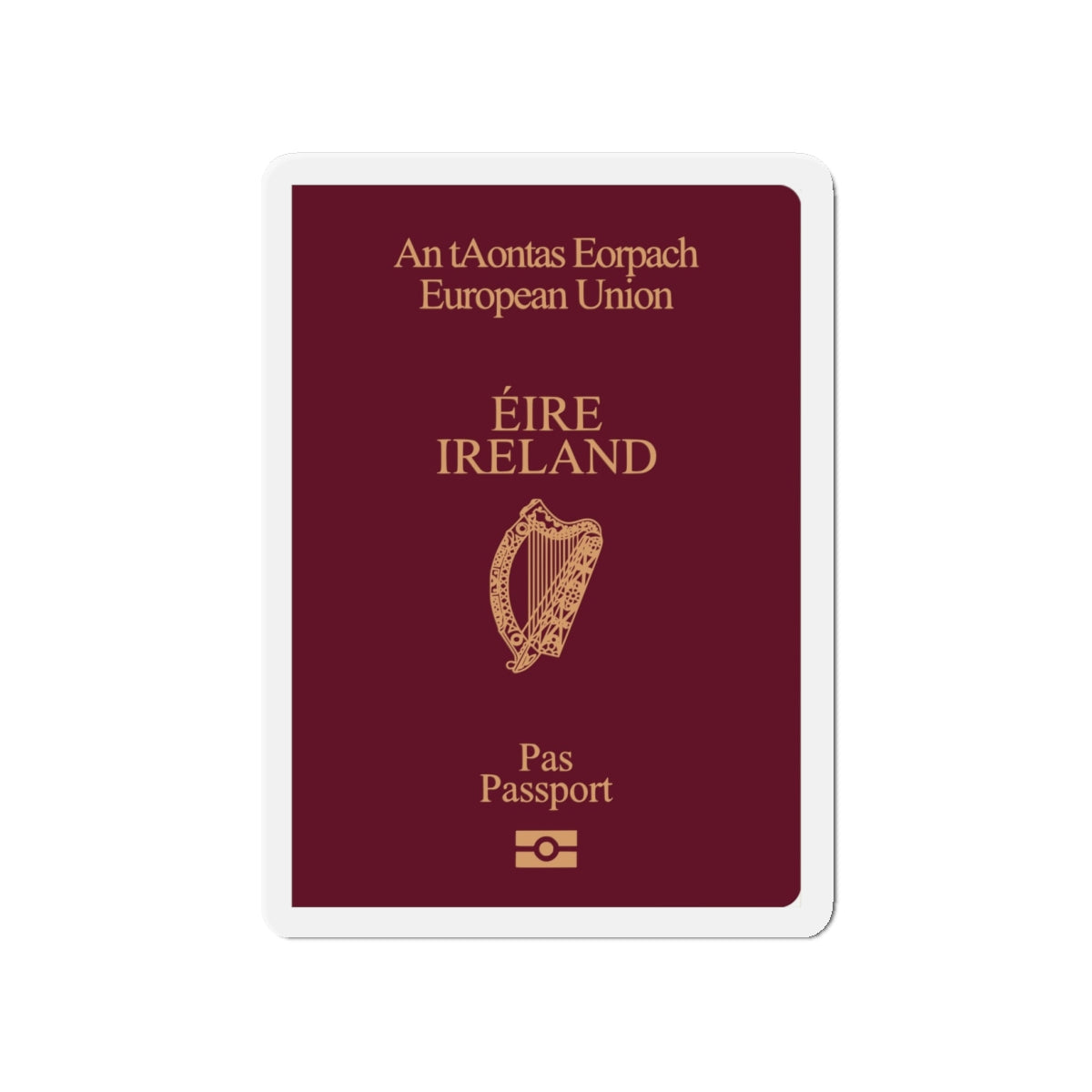 Irish Passport - Die-Cut Magnet-4" x 4"-The Sticker Space