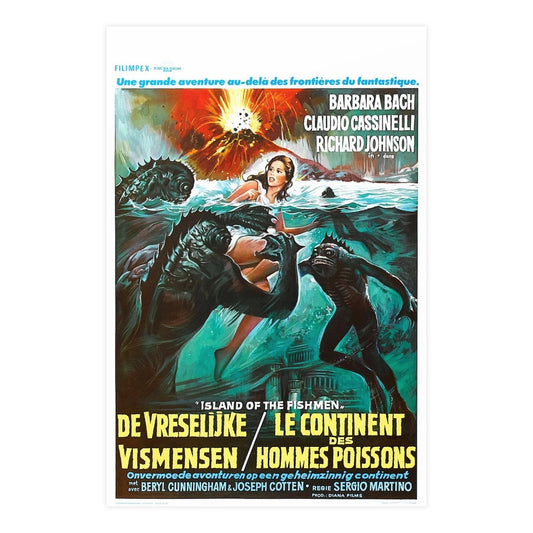 ISLAND OF THE FISHMEN (BELGIAN) 1979 - Paper Movie Poster-24″ x 36″ (Vertical)-The Sticker Space