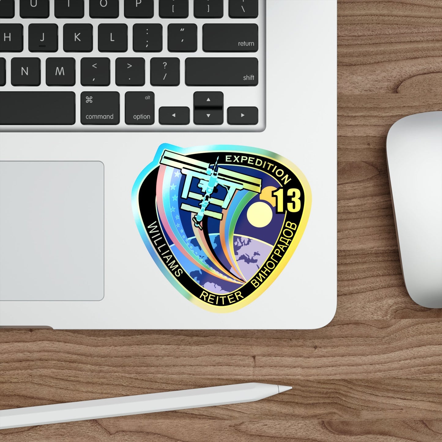 ISS Expedition 13 (NASA) Holographic STICKER Die-Cut Vinyl Decal-The Sticker Space