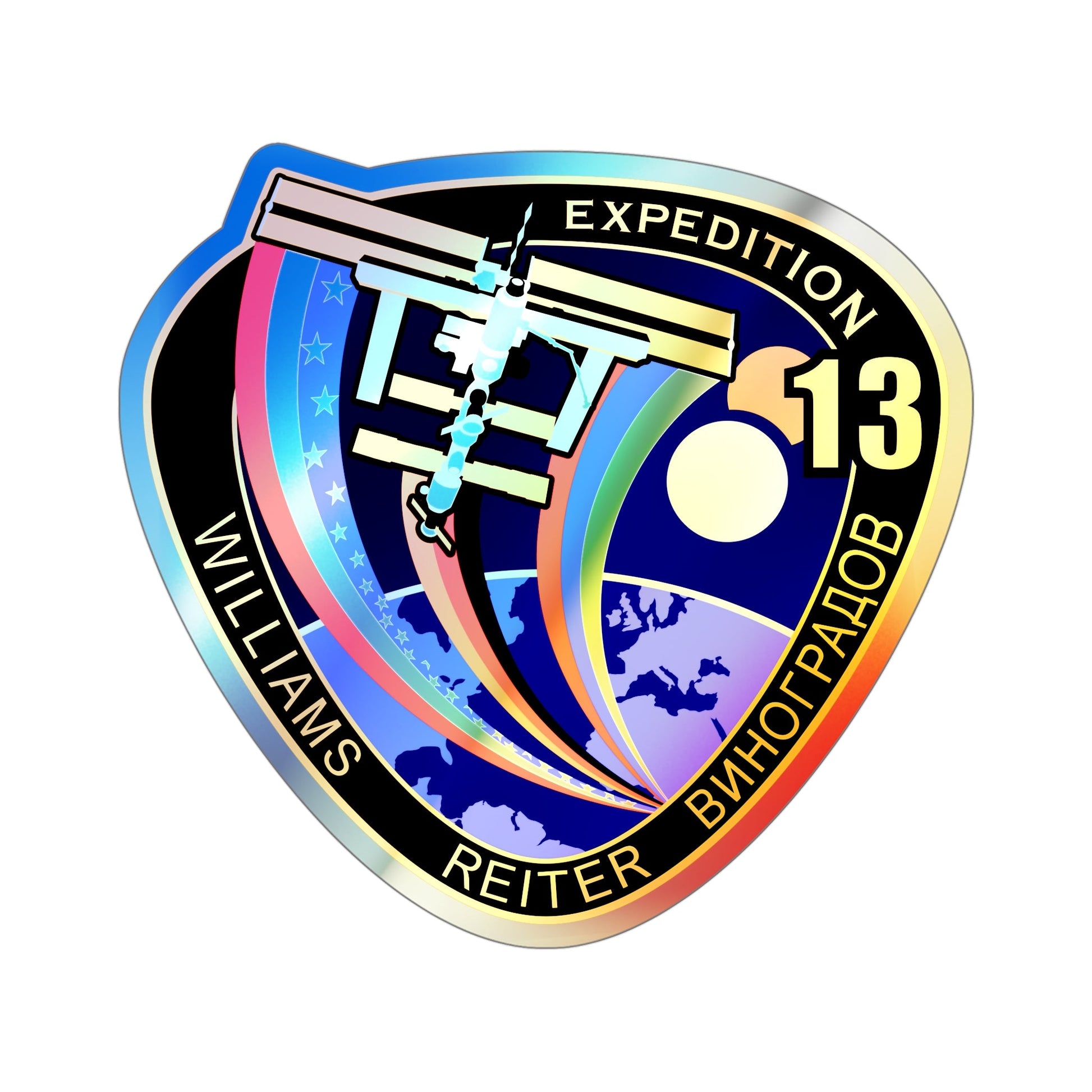 ISS Expedition 13 (NASA) Holographic STICKER Die-Cut Vinyl Decal-The Sticker Space
