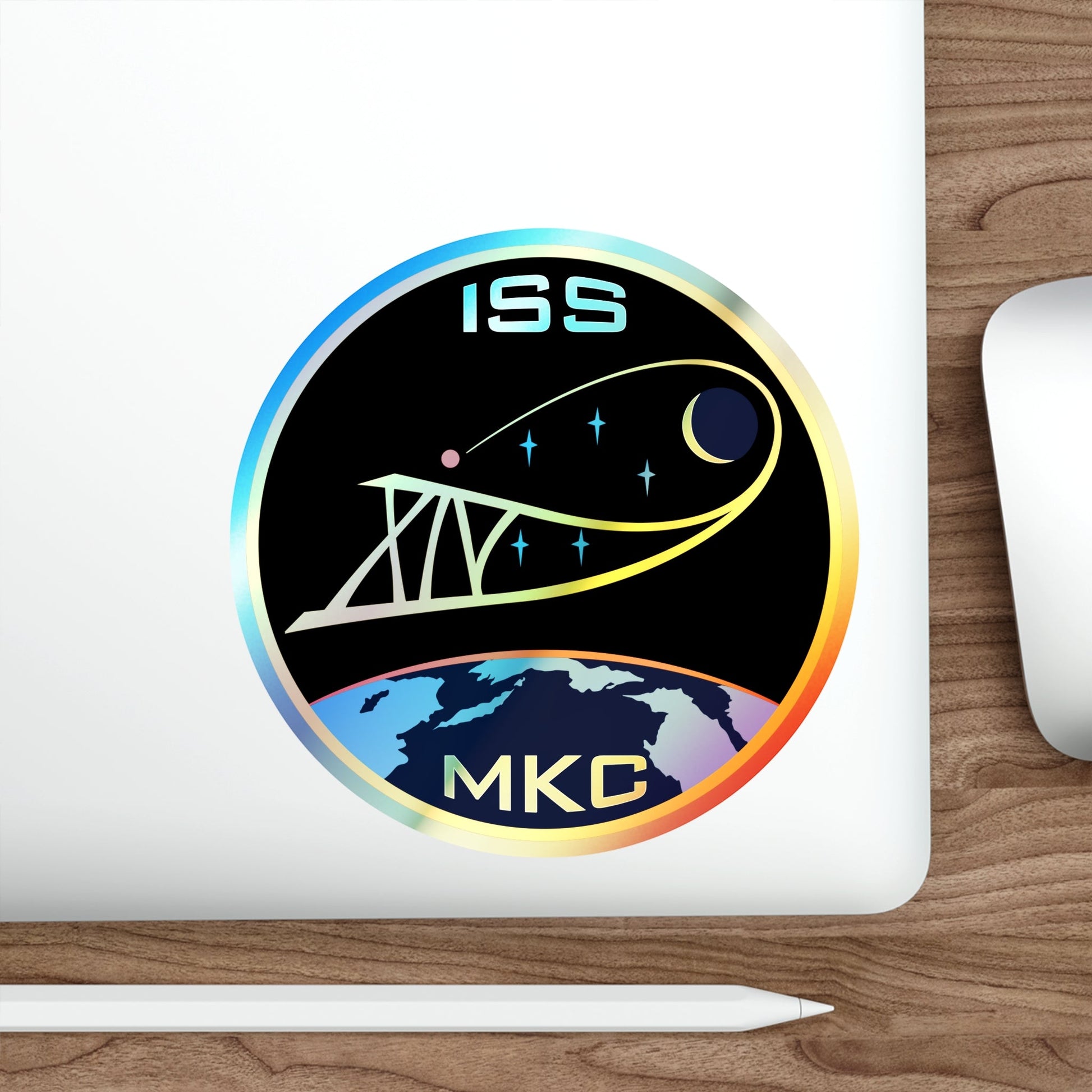 ISS Expedition 14 (NASA) Holographic STICKER Die-Cut Vinyl Decal-The Sticker Space
