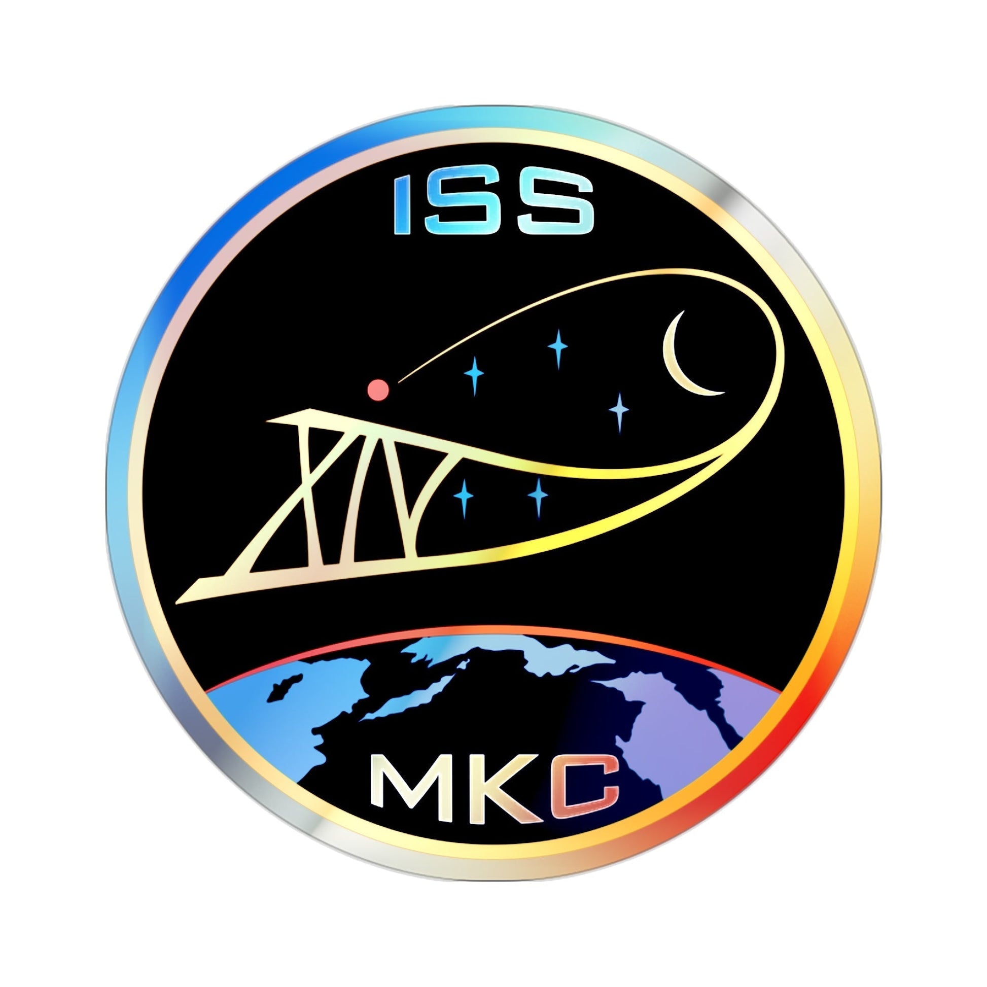 ISS Expedition 14 (NASA) Holographic STICKER Die-Cut Vinyl Decal-2 Inch-The Sticker Space