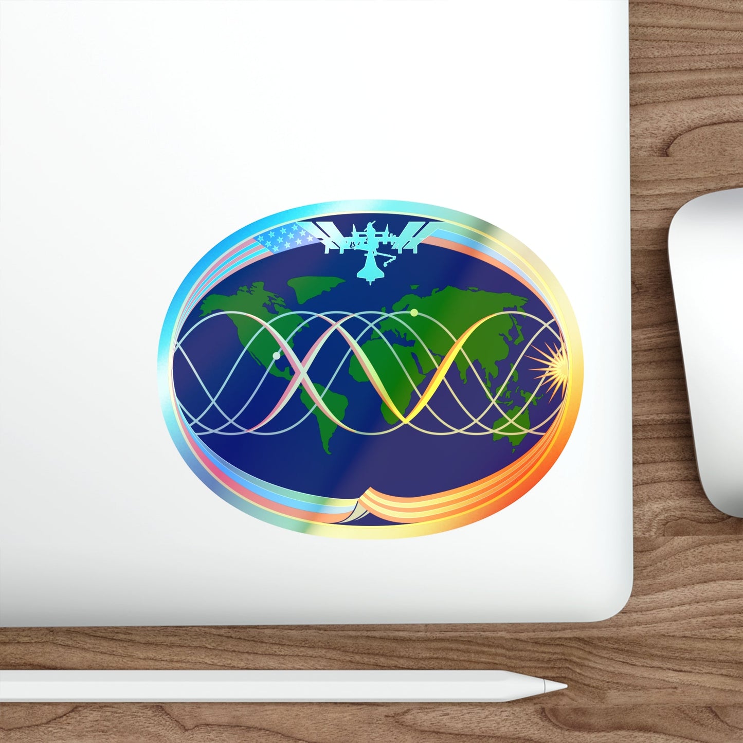 ISS Expedition 15 (NASA) Holographic STICKER Die-Cut Vinyl Decal-The Sticker Space