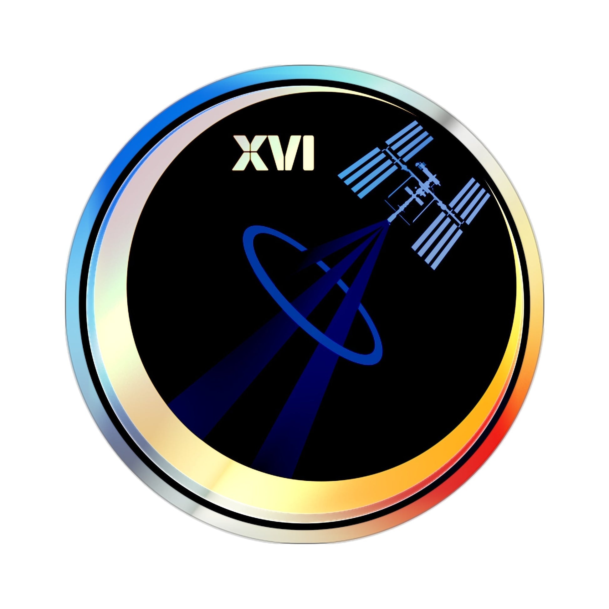 ISS Expedition 16 (NASA) Holographic STICKER Die-Cut Vinyl Decal-2 Inch-The Sticker Space