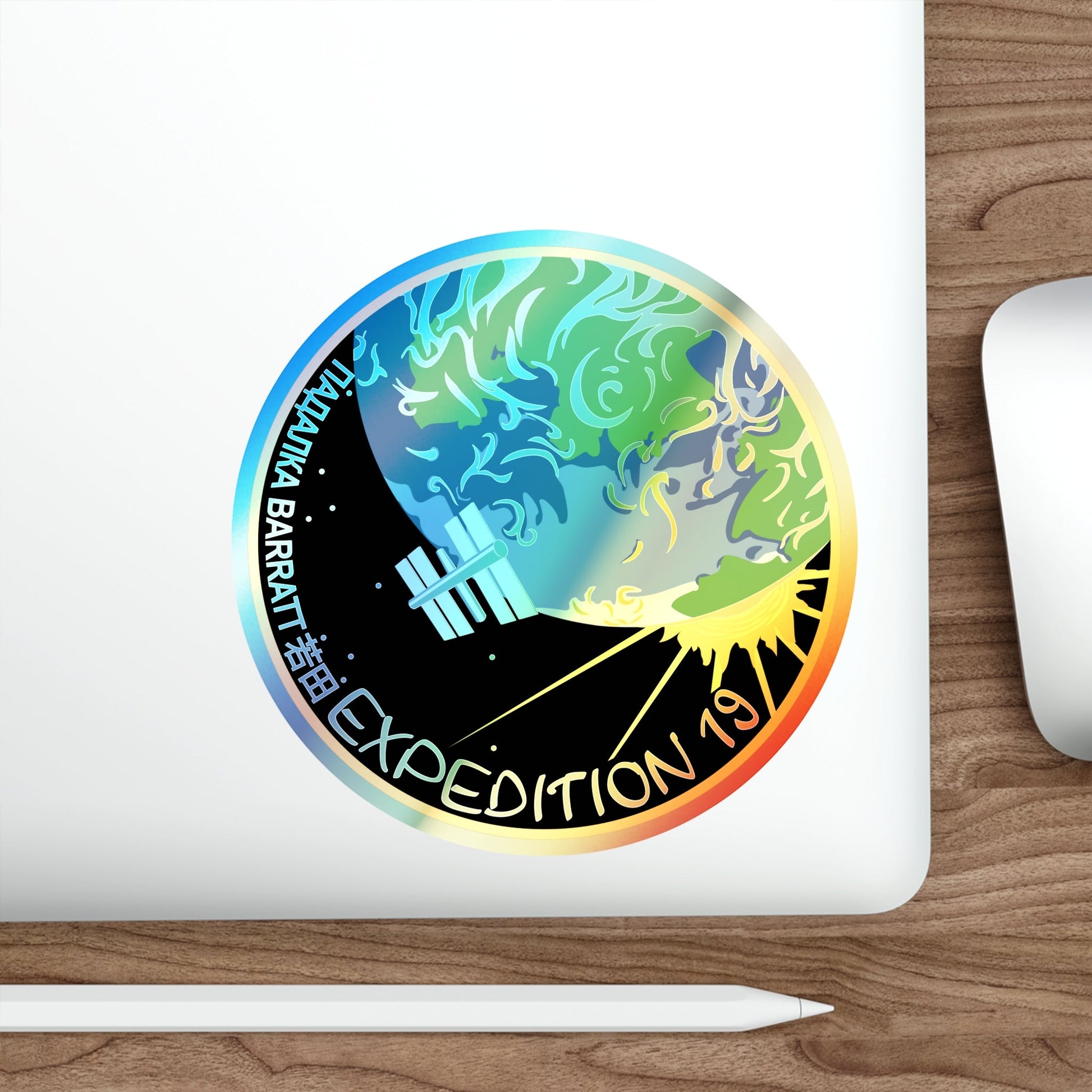 ISS Expedition 19 (NASA) Holographic STICKER Die-Cut Vinyl Decal-The Sticker Space