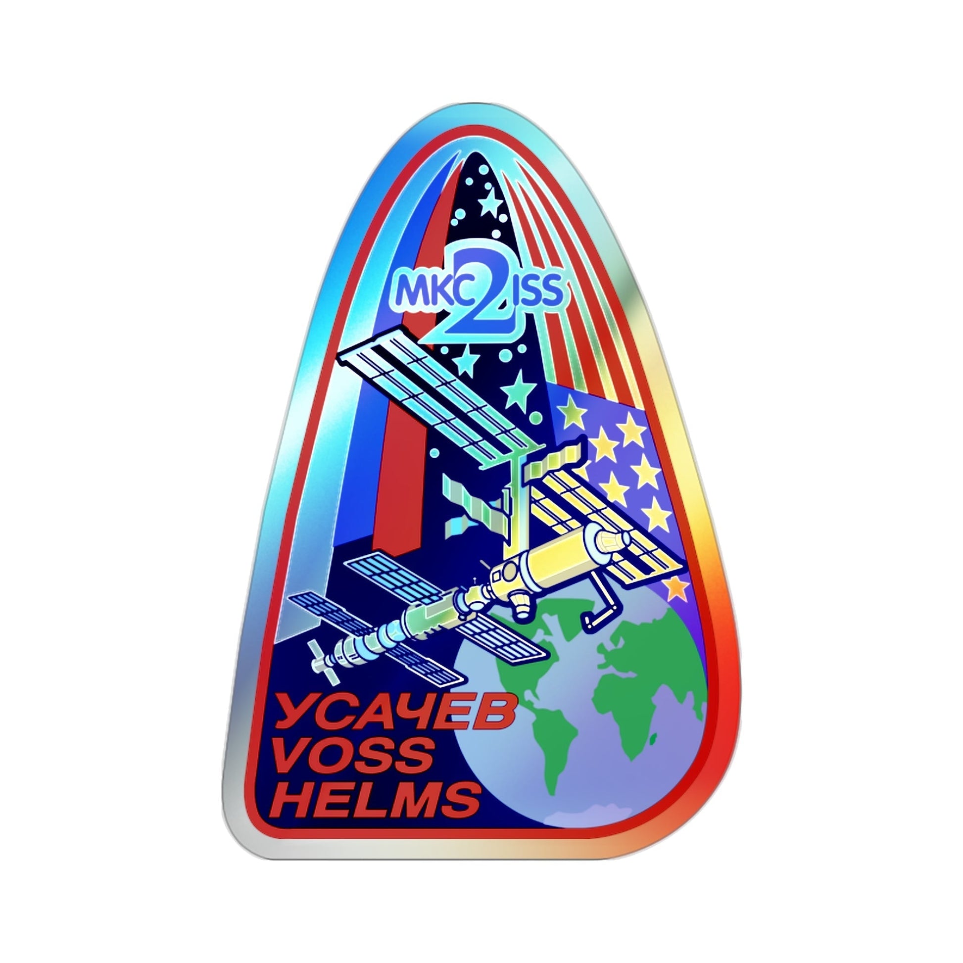 ISS Expedition 2 (NASA) Holographic STICKER Die-Cut Vinyl Decal-2 Inch-The Sticker Space
