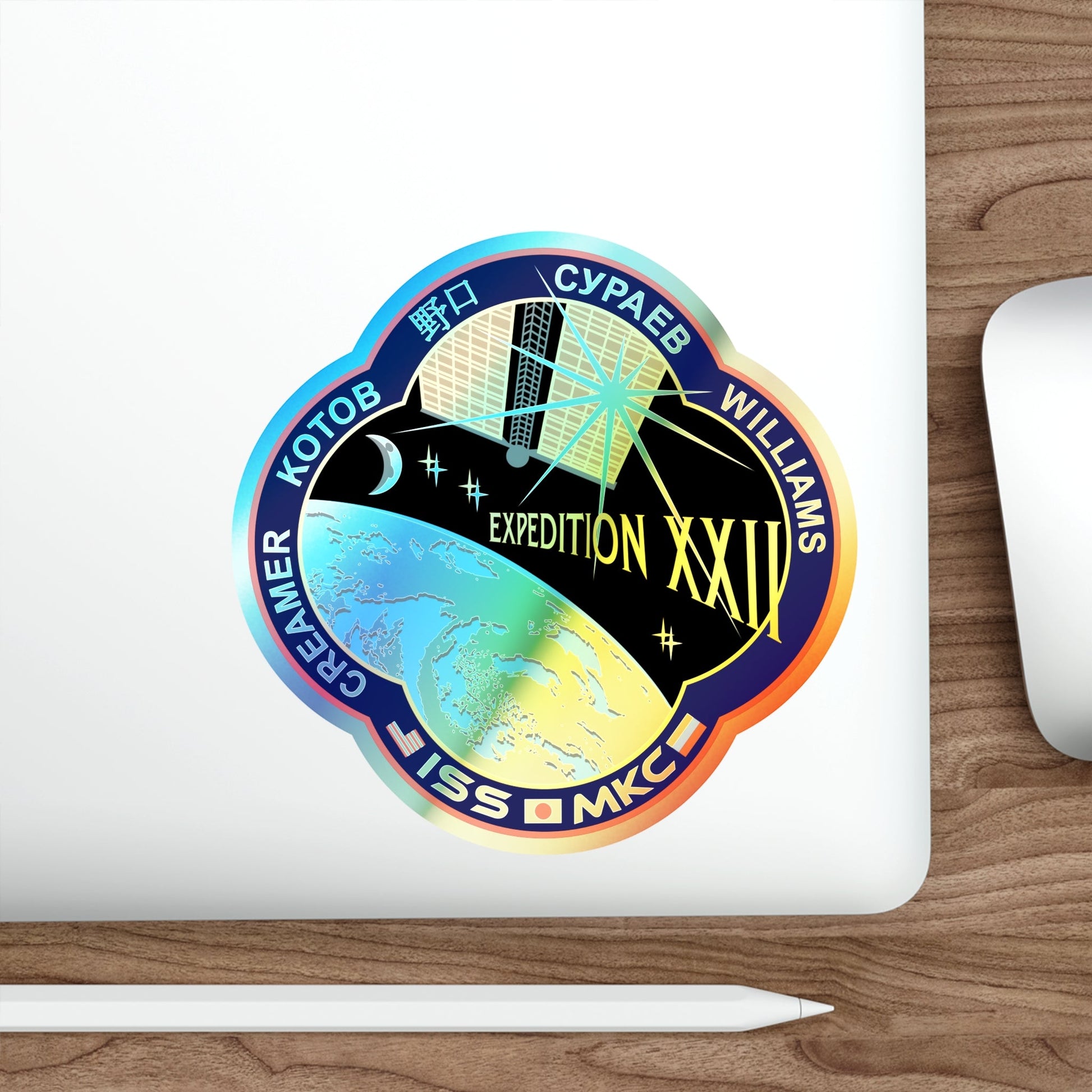 ISS Expedition 22 (NASA) Holographic STICKER Die-Cut Vinyl Decal-The Sticker Space