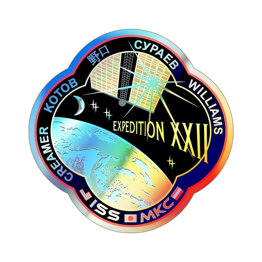 ISS Expedition 22 (NASA) Holographic STICKER Die-Cut Vinyl Decal-6 Inch-The Sticker Space