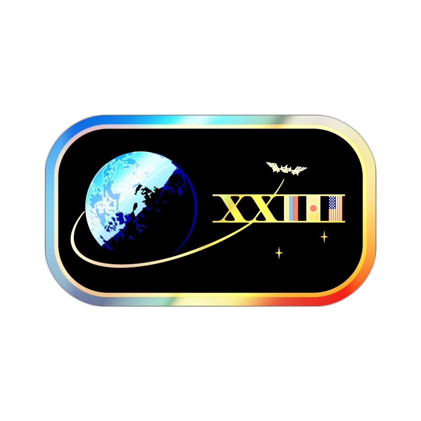 ISS Expedition 23 (NASA) Holographic STICKER Die-Cut Vinyl Decal-2 Inch-The Sticker Space