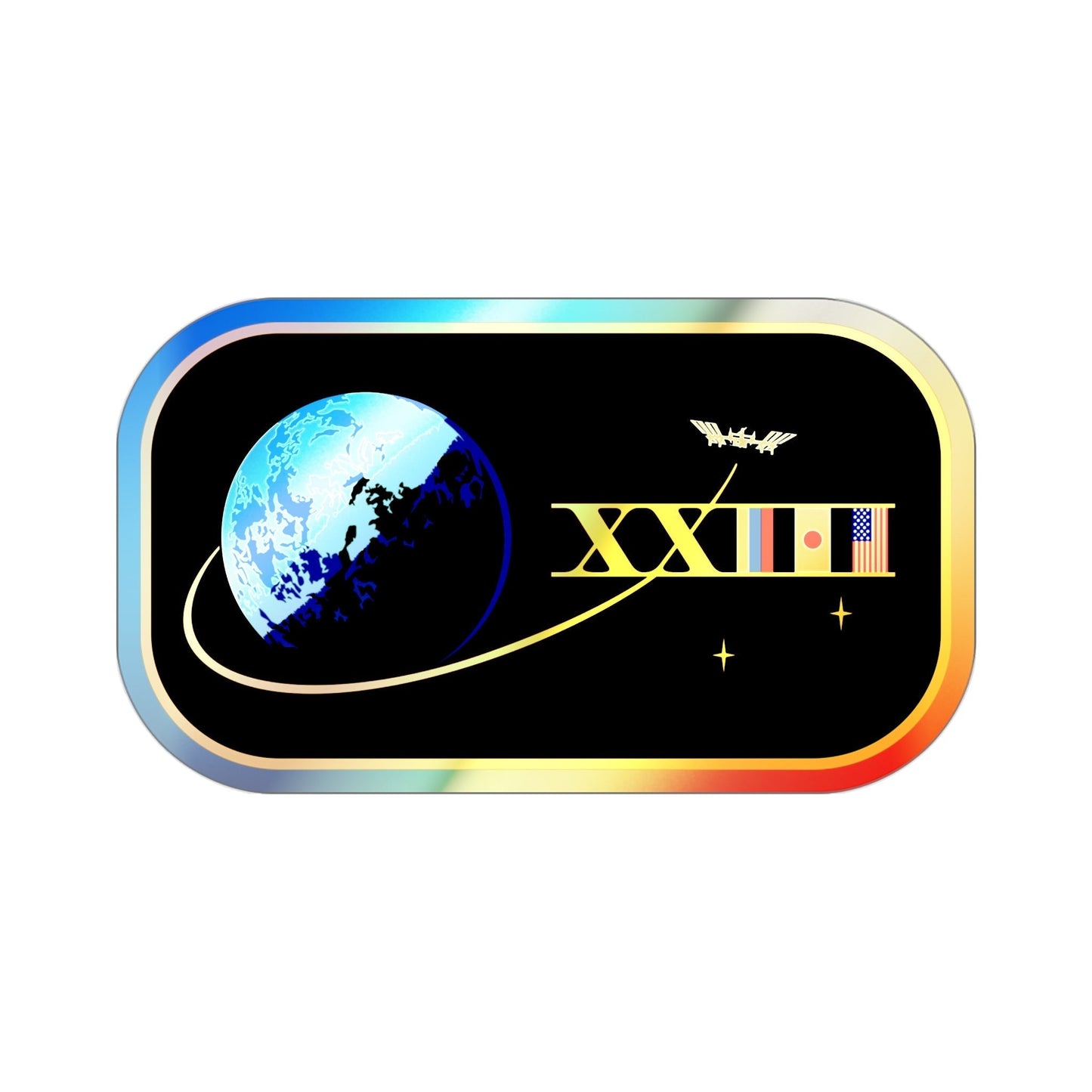 ISS Expedition 23 (NASA) Holographic STICKER Die-Cut Vinyl Decal-3 Inch-The Sticker Space