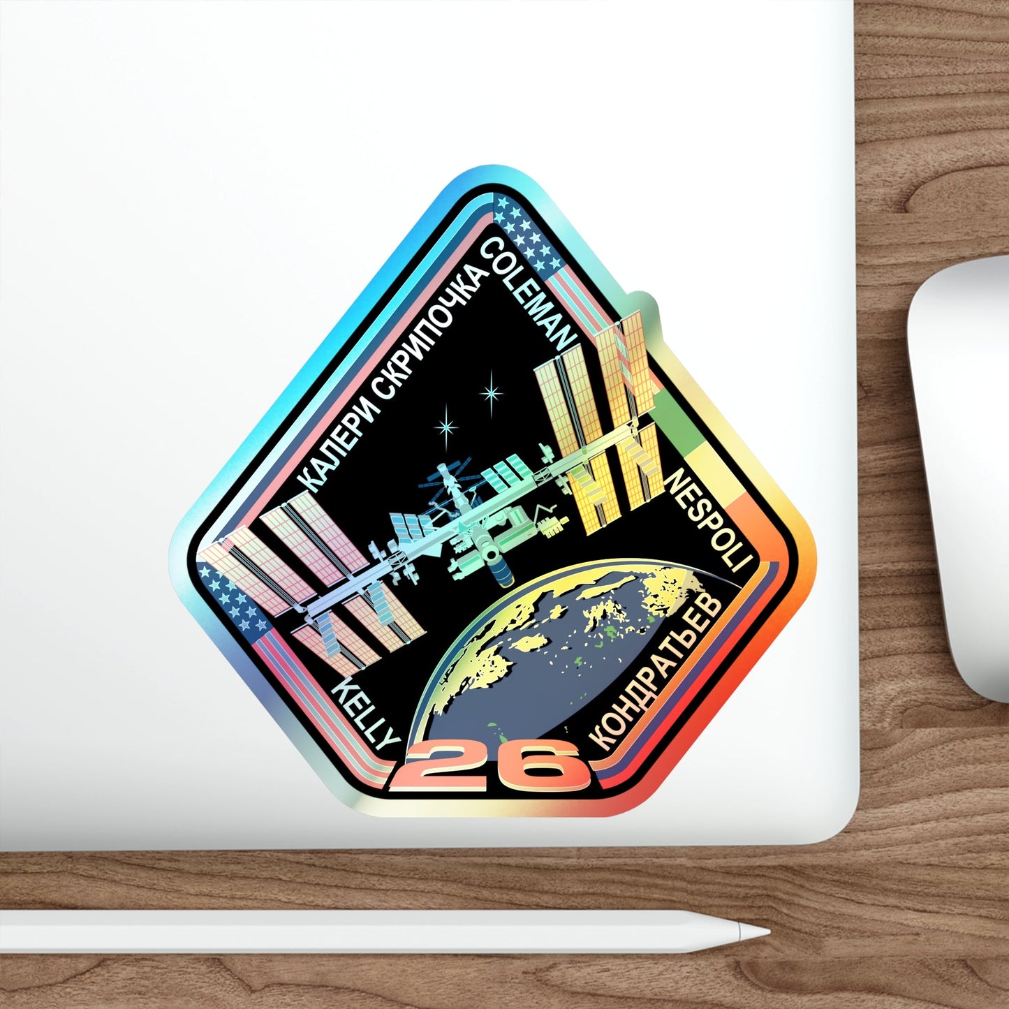 ISS Expedition 26 (NASA) Holographic STICKER Die-Cut Vinyl Decal-The Sticker Space
