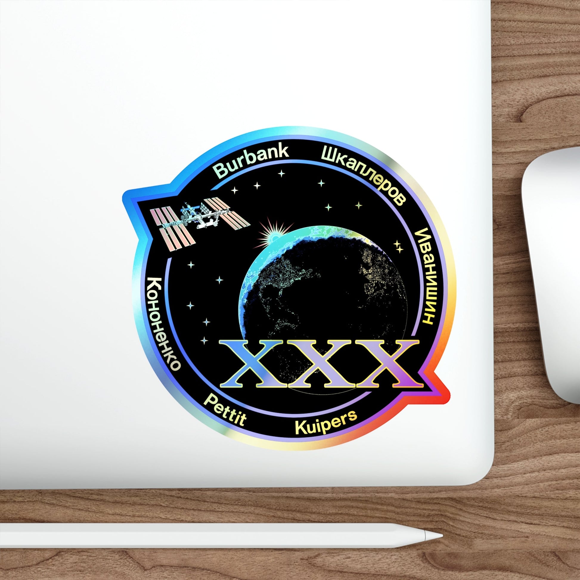 ISS Expedition 30 (NASA) Holographic STICKER Die-Cut Vinyl Decal-The Sticker Space