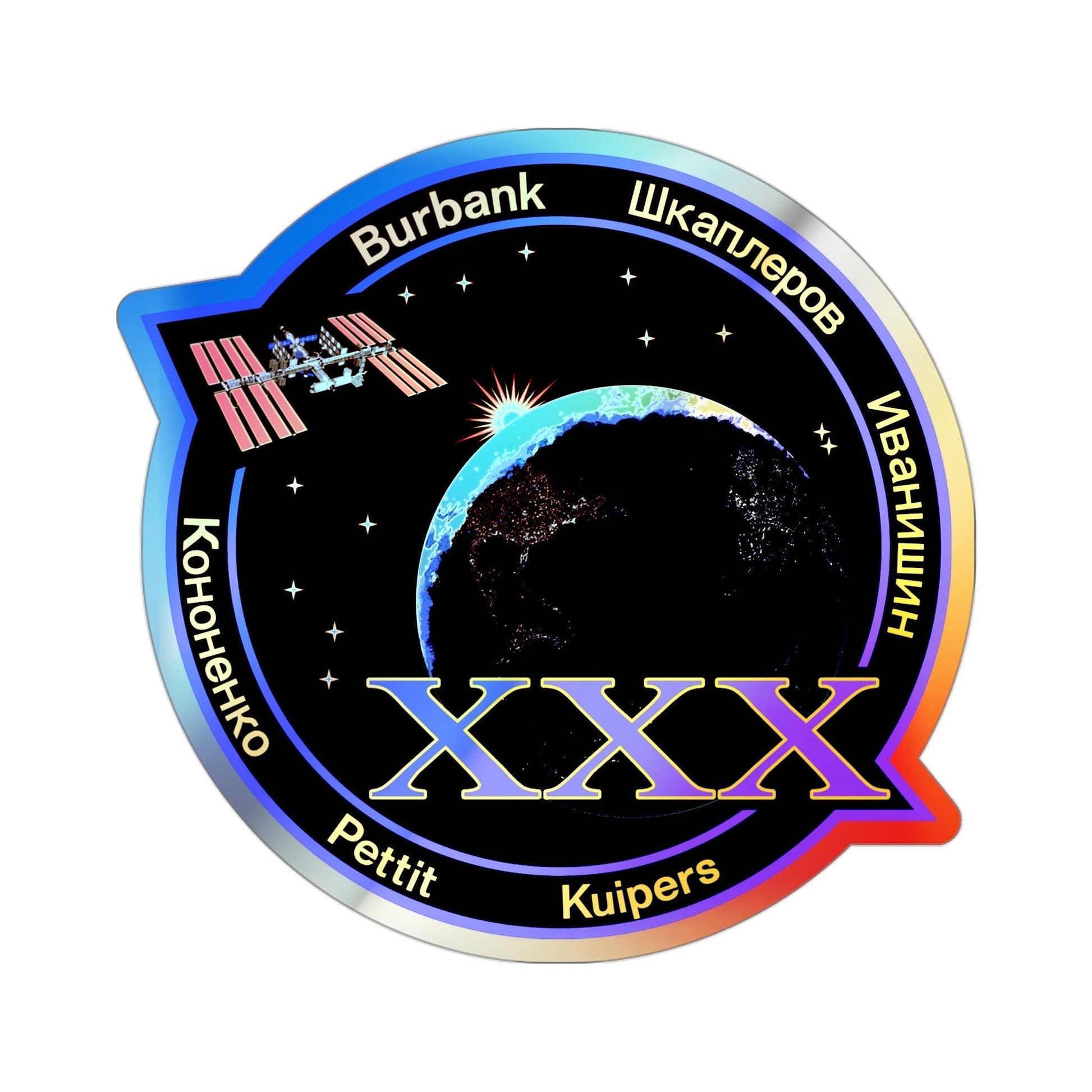 ISS Expedition 30 (NASA) Holographic STICKER Die-Cut Vinyl Decal-3 Inch-The Sticker Space