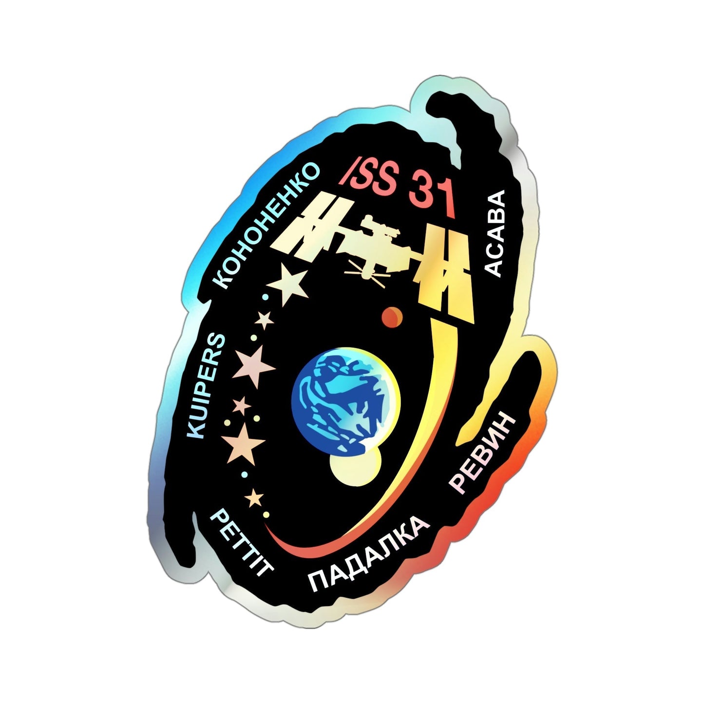 ISS Expedition 31 (NASA) Holographic STICKER Die-Cut Vinyl Decal-4 Inch-The Sticker Space