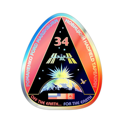 ISS Expedition 34 (NASA) Holographic STICKER Die-Cut Vinyl Decal-2 Inch-The Sticker Space