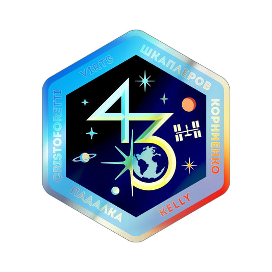 ISS Expedition 43 (NASA) Holographic STICKER Die-Cut Vinyl Decal-6 Inch-The Sticker Space