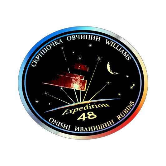 ISS Expedition 48 (NASA) Holographic STICKER Die-Cut Vinyl Decal-6 Inch-The Sticker Space