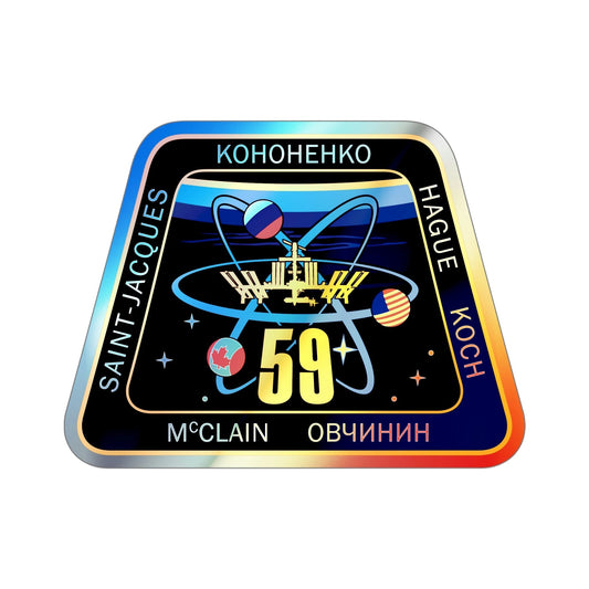 ISS Expedition 59 (NASA) Holographic STICKER Die-Cut Vinyl Decal-6 Inch-The Sticker Space