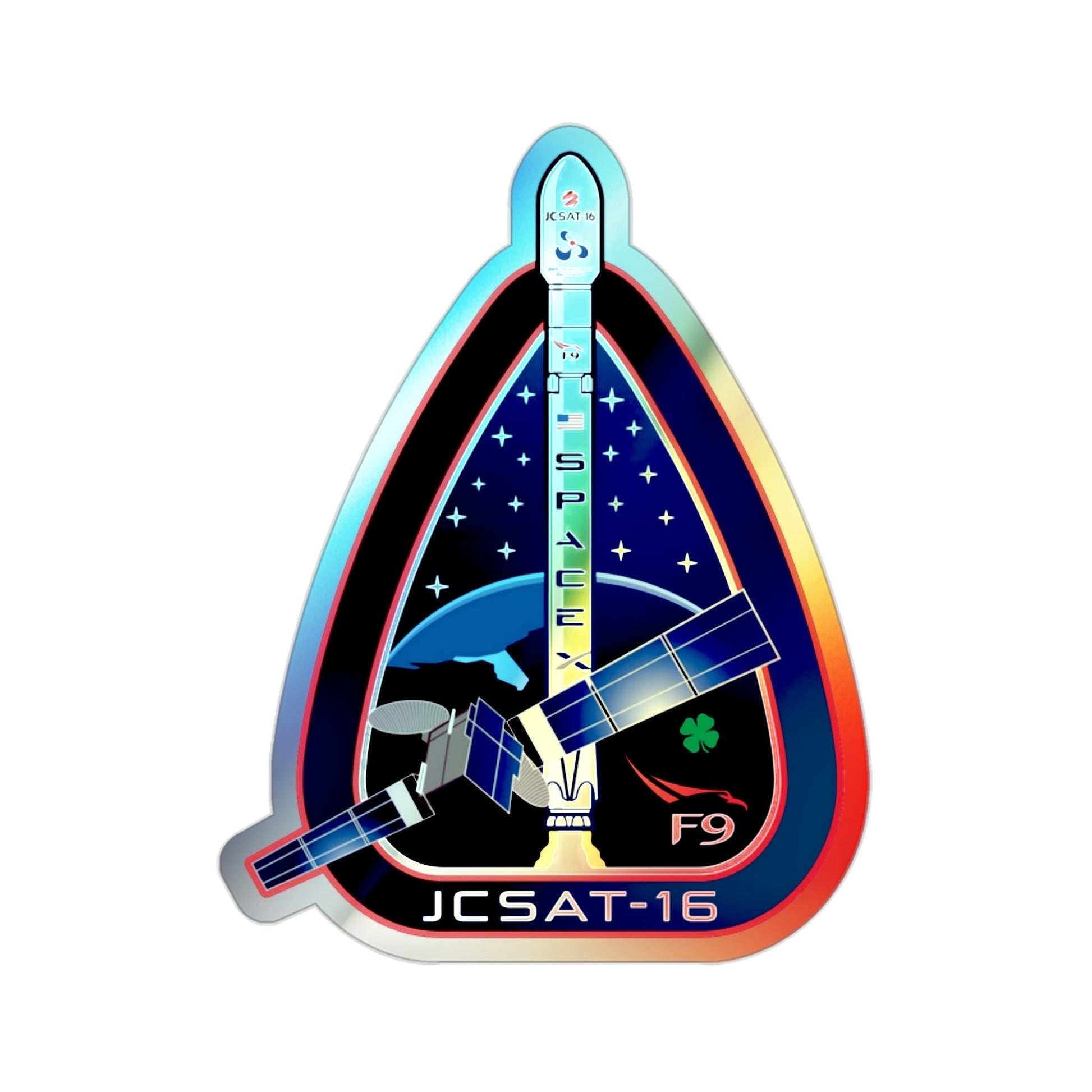 JCSAT-16 (SpaceX) Holographic STICKER Die-Cut Vinyl Decal-2 Inch-The Sticker Space