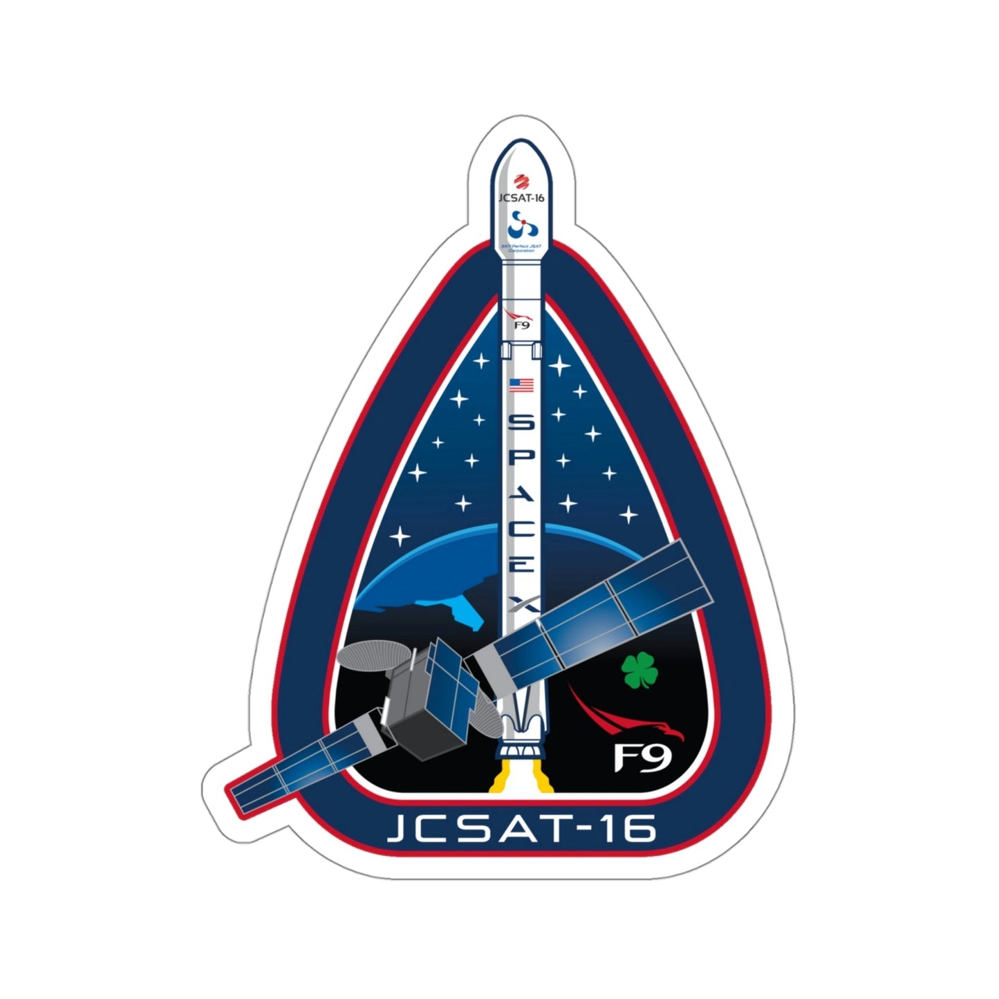 JCSAT-16 (SpaceX) STICKER Vinyl Die-Cut Decal-4 Inch-The Sticker Space