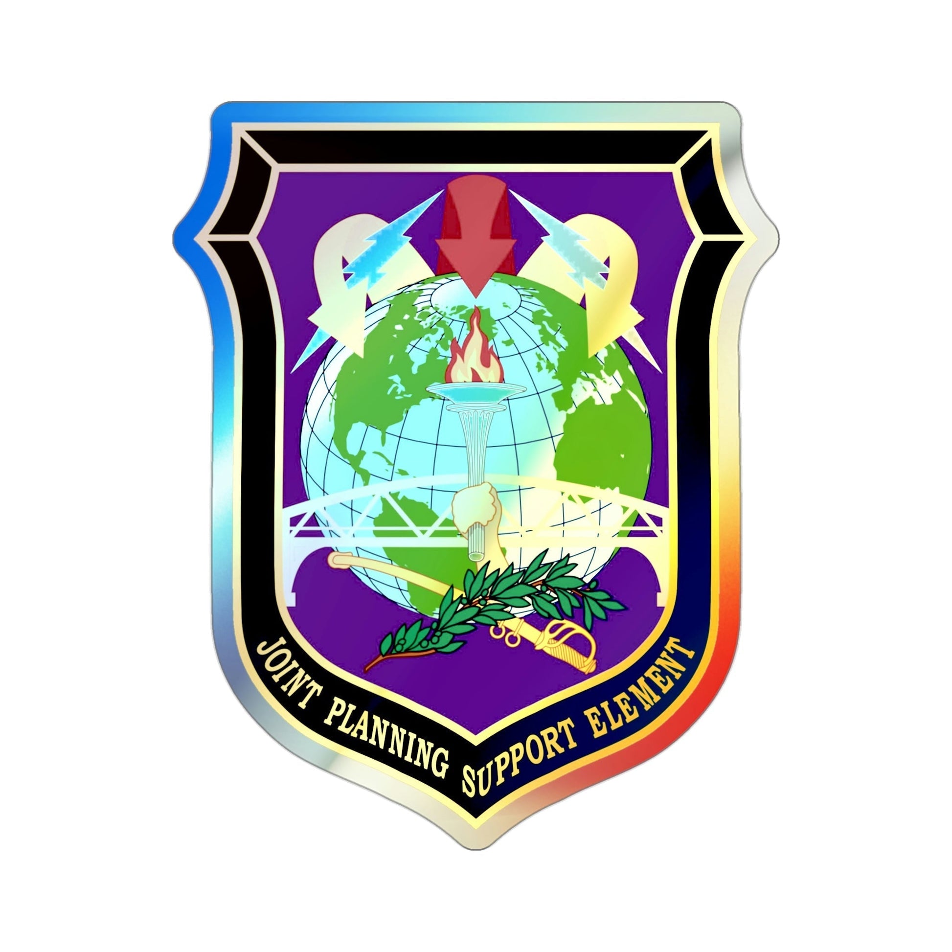 Joint Planning Support (U.S. Army) Holographic STICKER Die-Cut Vinyl Decal-3 Inch-The Sticker Space