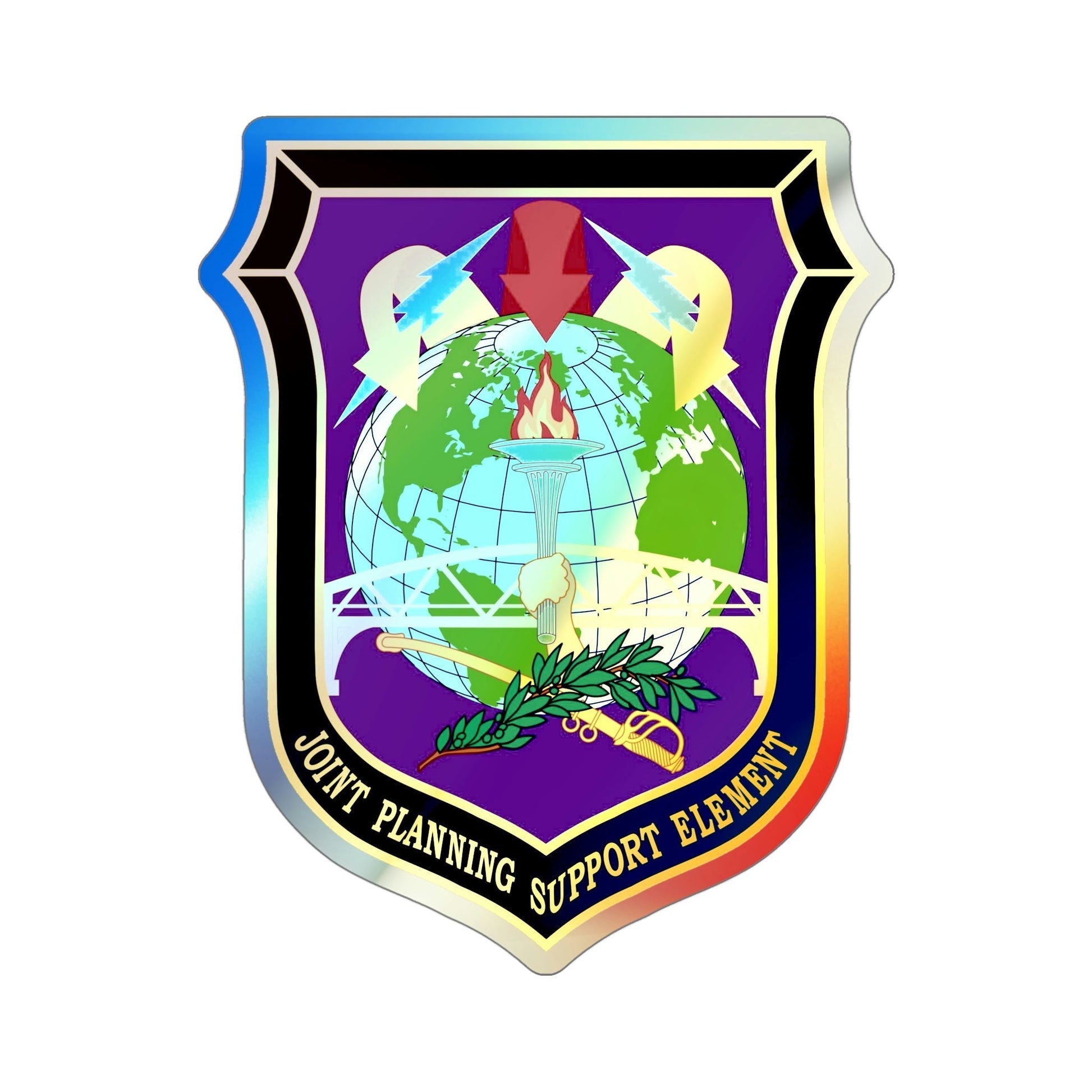 Joint Planning Support (U.S. Army) Holographic STICKER Die-Cut Vinyl Decal-5 Inch-The Sticker Space