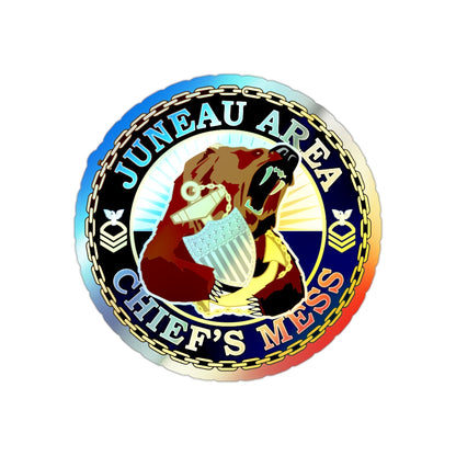 Juneau Area Chief Mess (U.S. Coast Guard) Holographic STICKER Die-Cut Vinyl Decal-2 Inch-The Sticker Space