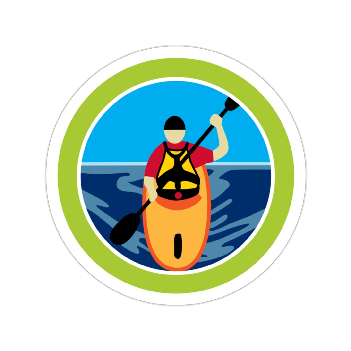 Kayaking (Boy Scouts Merit Badge) STICKER Vinyl Die-Cut Decal-2 Inch-The Sticker Space