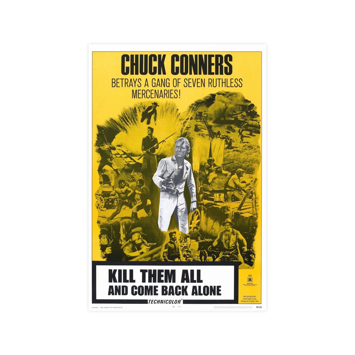 KILL THEM ALL AND COME BACK ALONE 1968 - Paper Movie Poster-12″ x 18″ (Vertical)-The Sticker Space