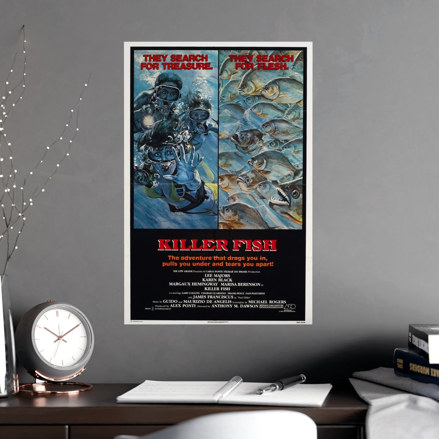 KILLER FISH 1979 - Paper Movie Poster-The Sticker Space