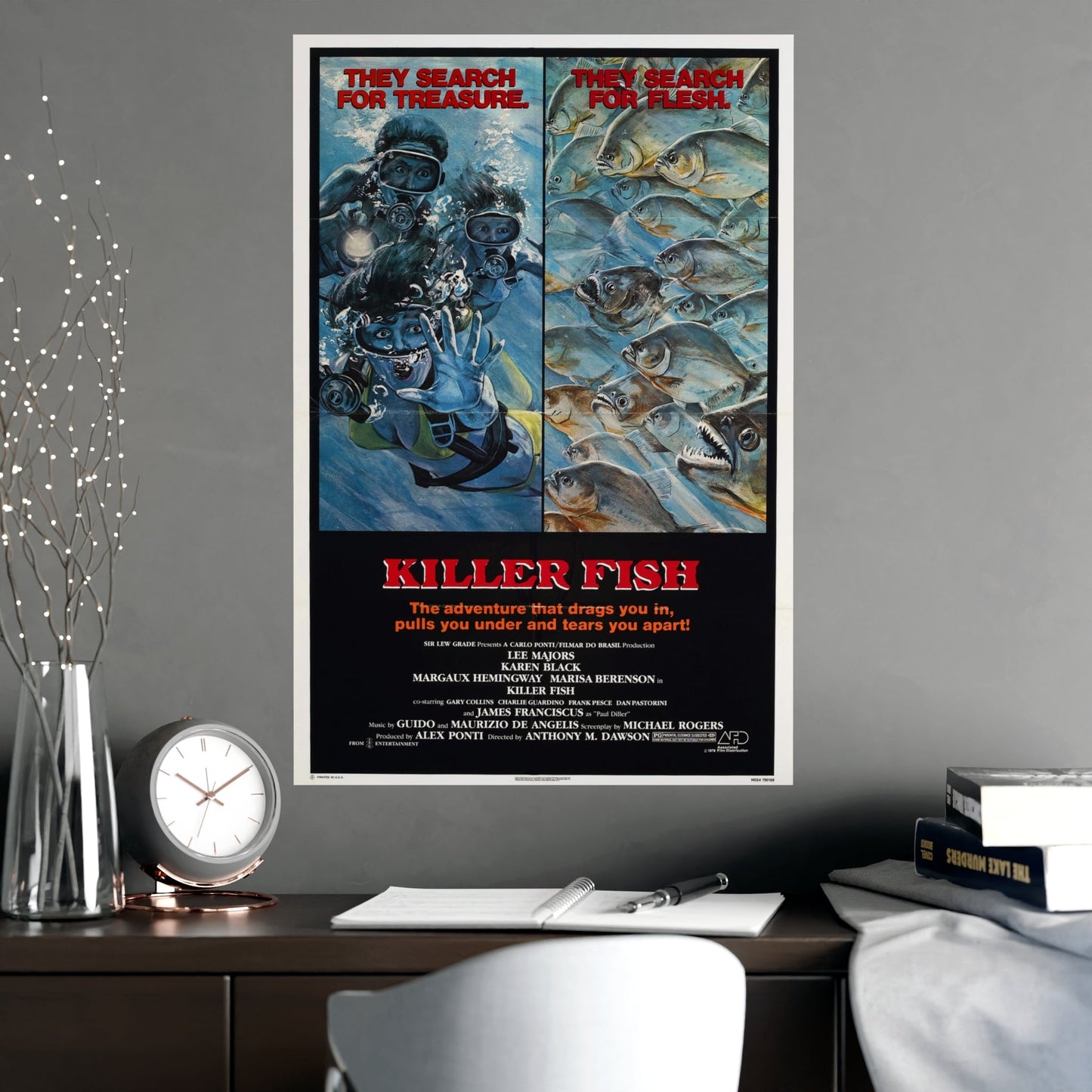 KILLER FISH 1979 - Paper Movie Poster-The Sticker Space