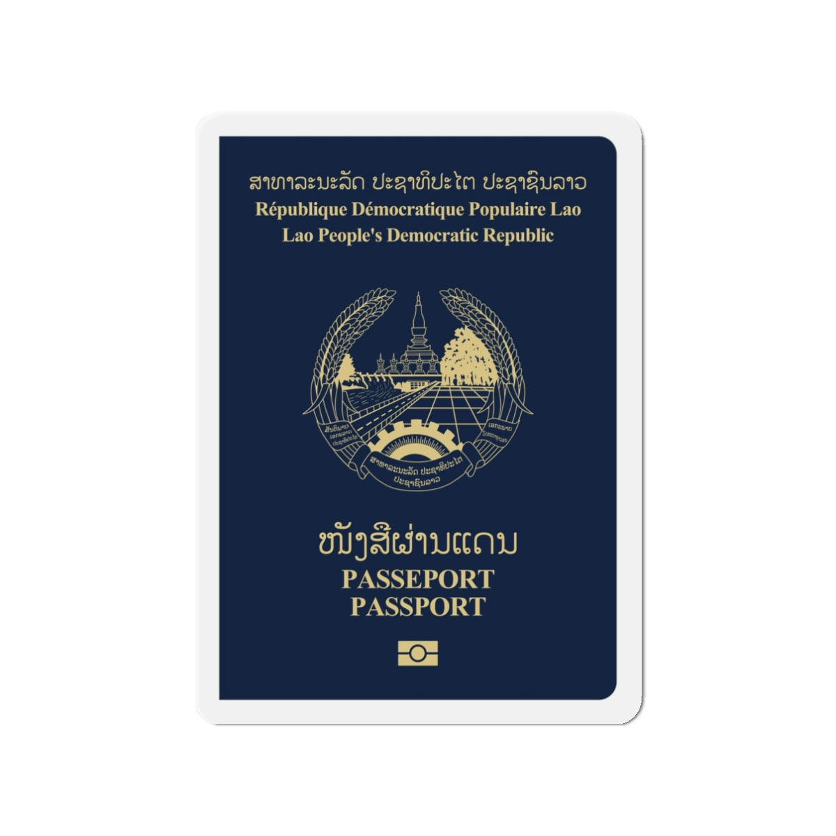 Laos Passport - Die-Cut Magnet-3" x 3"-The Sticker Space