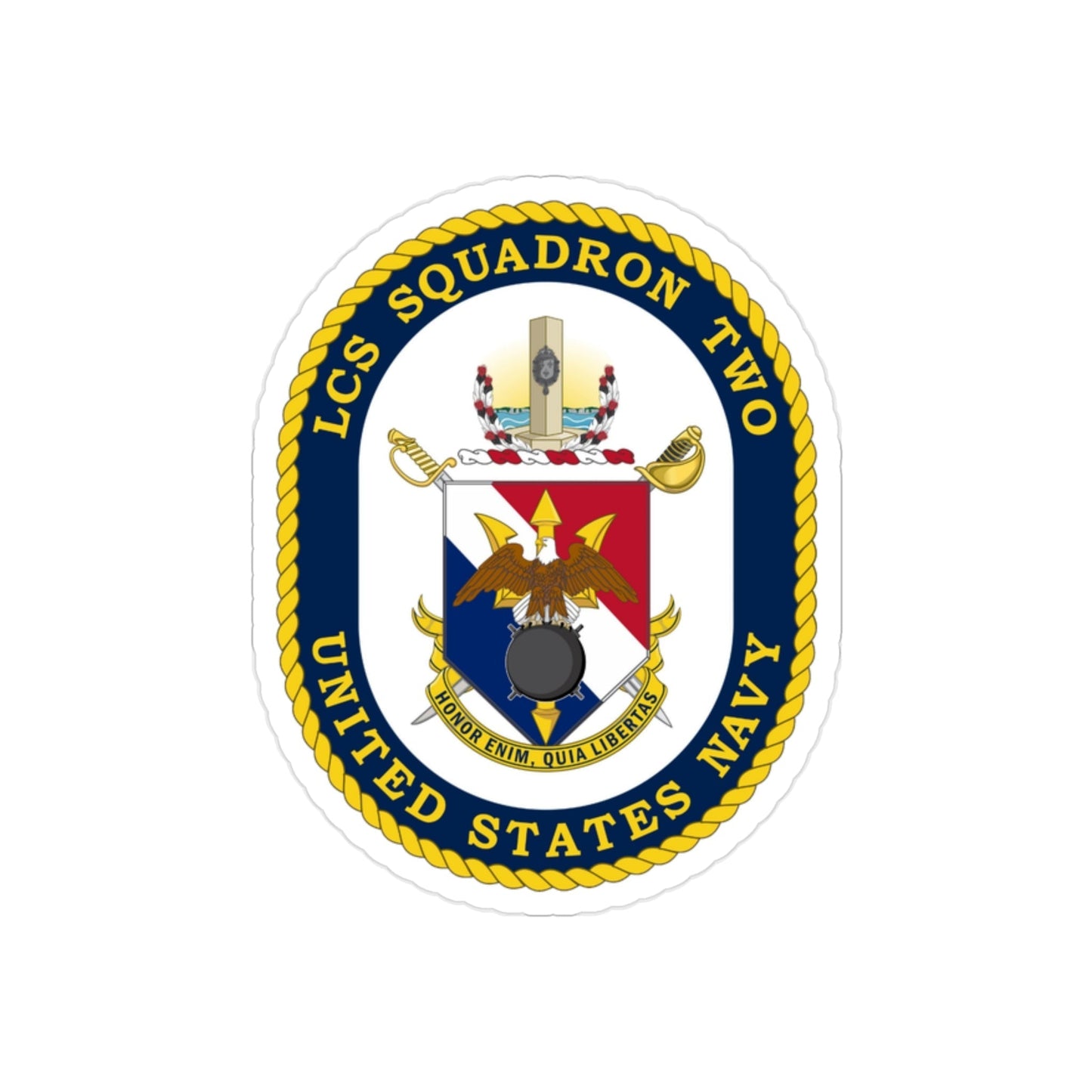LCS Littoral Combat Ship LCS Squadron TWO (U.S. Navy) Transparent STICKER Die-Cut Vinyl Decal-2 Inch-The Sticker Space