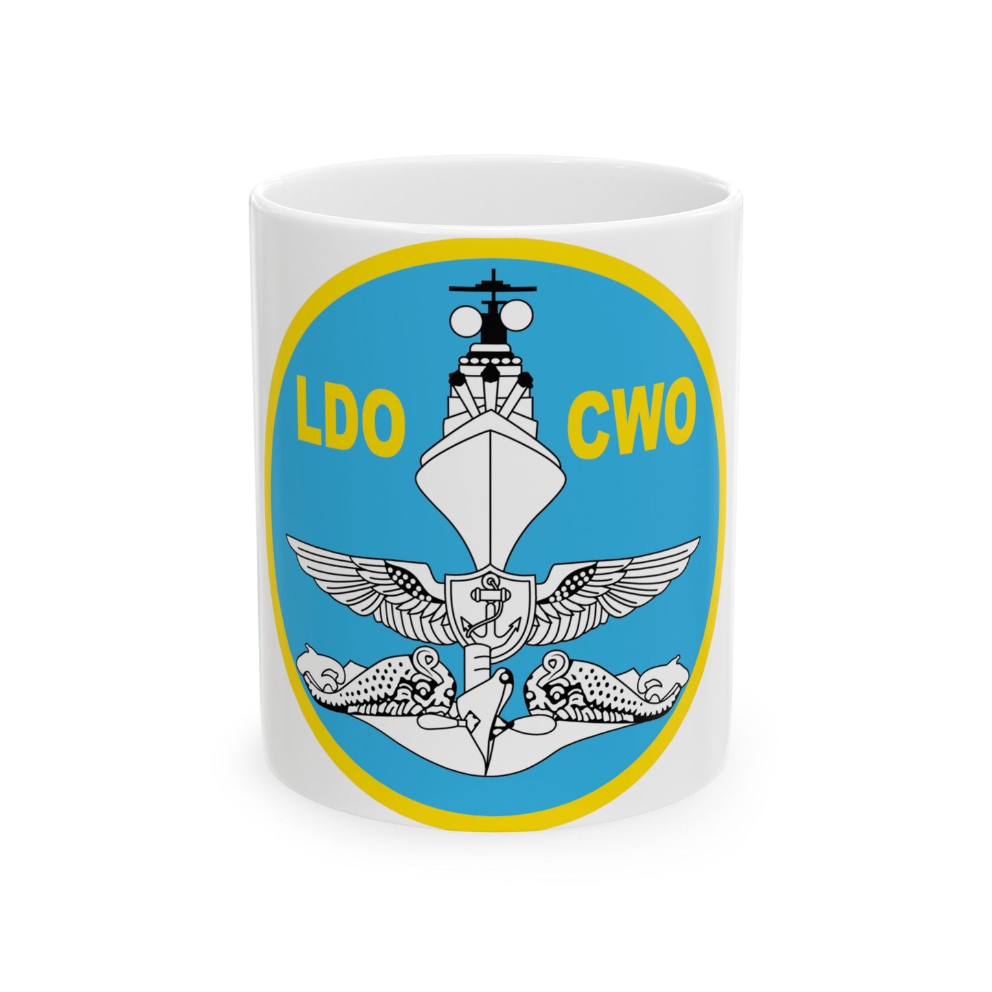 LDO CWO Patch (U.S. Navy) White Coffee Mug-11oz-The Sticker Space