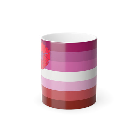 Lipstick lesbian Pride Flag - Color Changing Mug 11oz