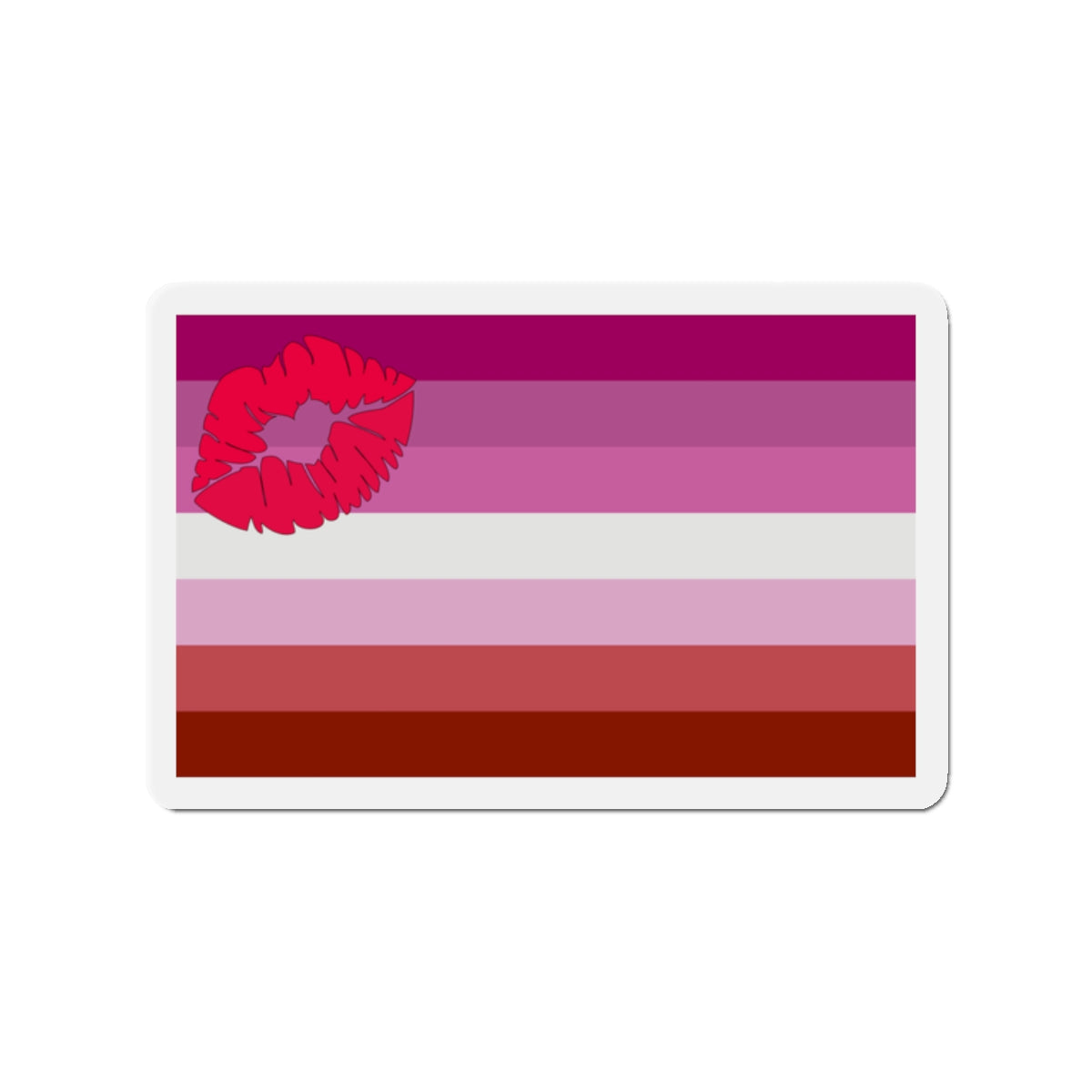 Lipstick Lesbian Pride Flag - Die-Cut Magnet-2" x 2"-The Sticker Space