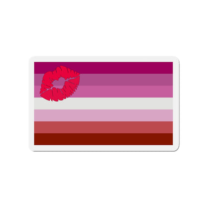 Lipstick Lesbian Pride Flag - Die-Cut Magnet-3" x 3"-The Sticker Space