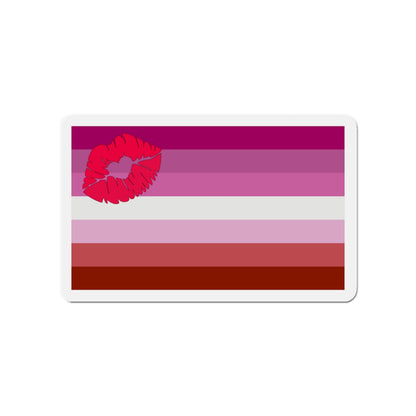 Lipstick Lesbian Pride Flag - Die-Cut Magnet-4" x 4"-The Sticker Space