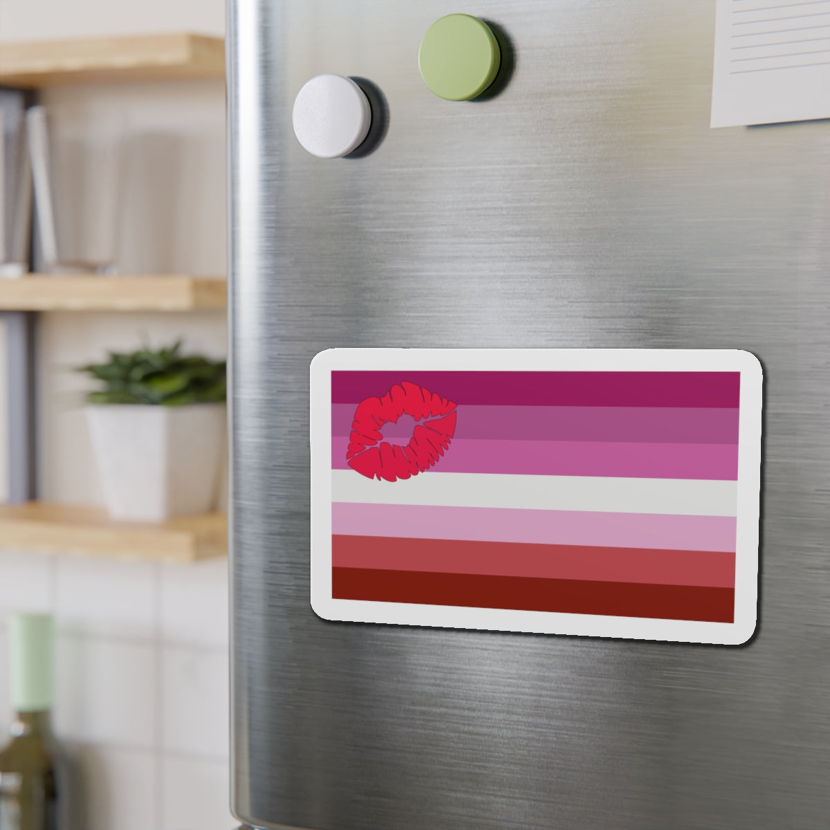 Lipstick Lesbian Pride Flag - Die-Cut Magnet-The Sticker Space
