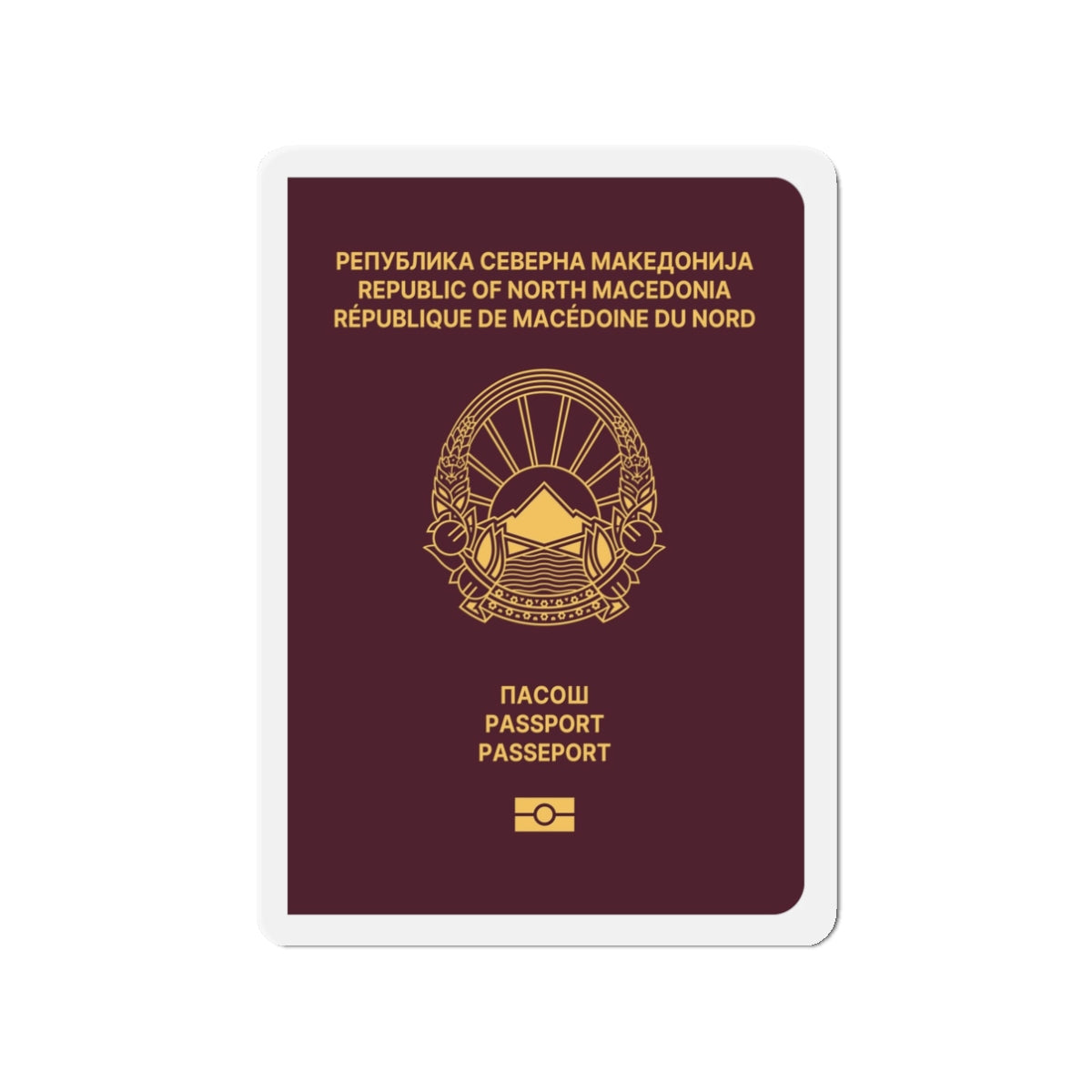 Macedonian Passport - Die-Cut Magnet-3" x 3"-The Sticker Space