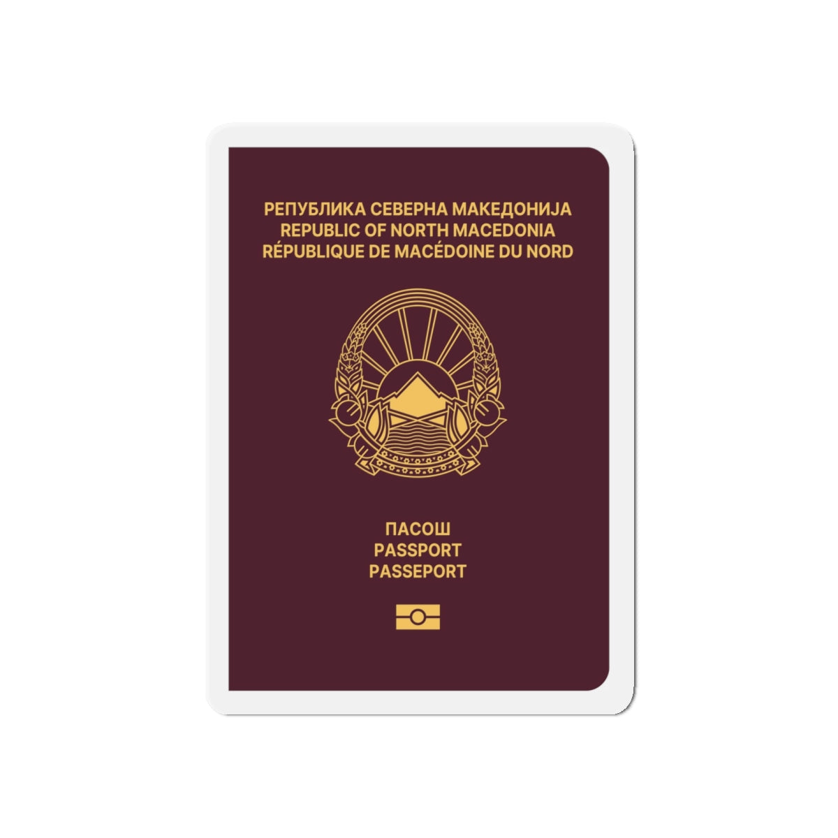 Macedonian Passport - Die-Cut Magnet-5" x 5"-The Sticker Space