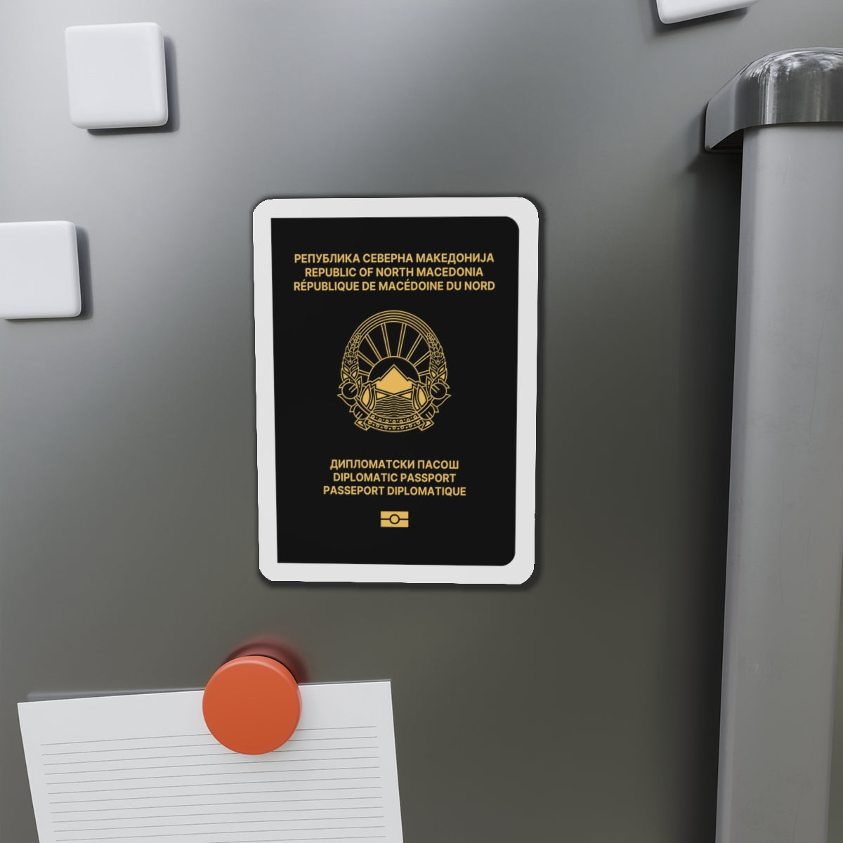 Macedonian Passport (Diplomatic) - Die-Cut Magnet-The Sticker Space