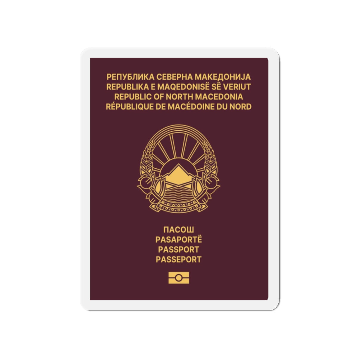 Macedonian Passport (Type B) - Die-Cut Magnet-2" x 2"-The Sticker Space