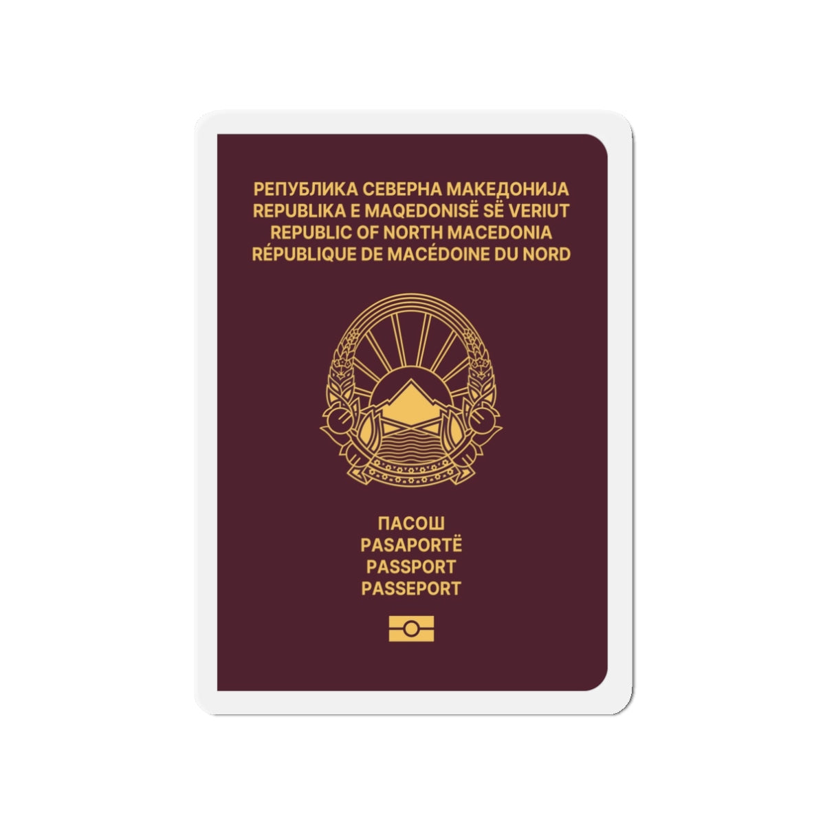 Macedonian Passport (Type B) - Die-Cut Magnet-3" x 3"-The Sticker Space