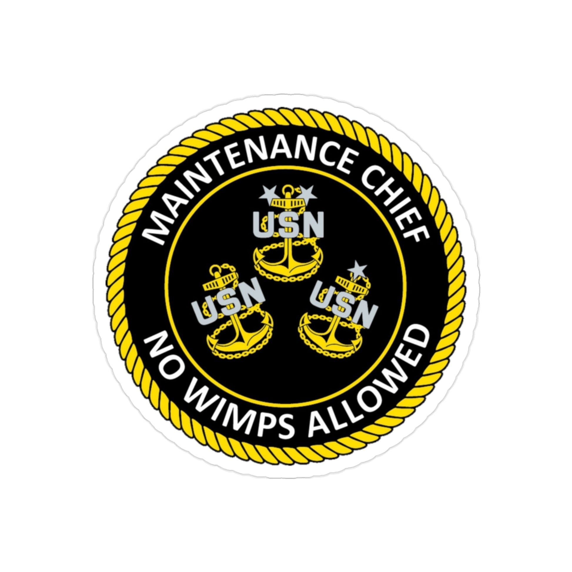 Maintenance Chief (U.S. Navy) Transparent STICKER Die-Cut Vinyl Decal-2 Inch-The Sticker Space