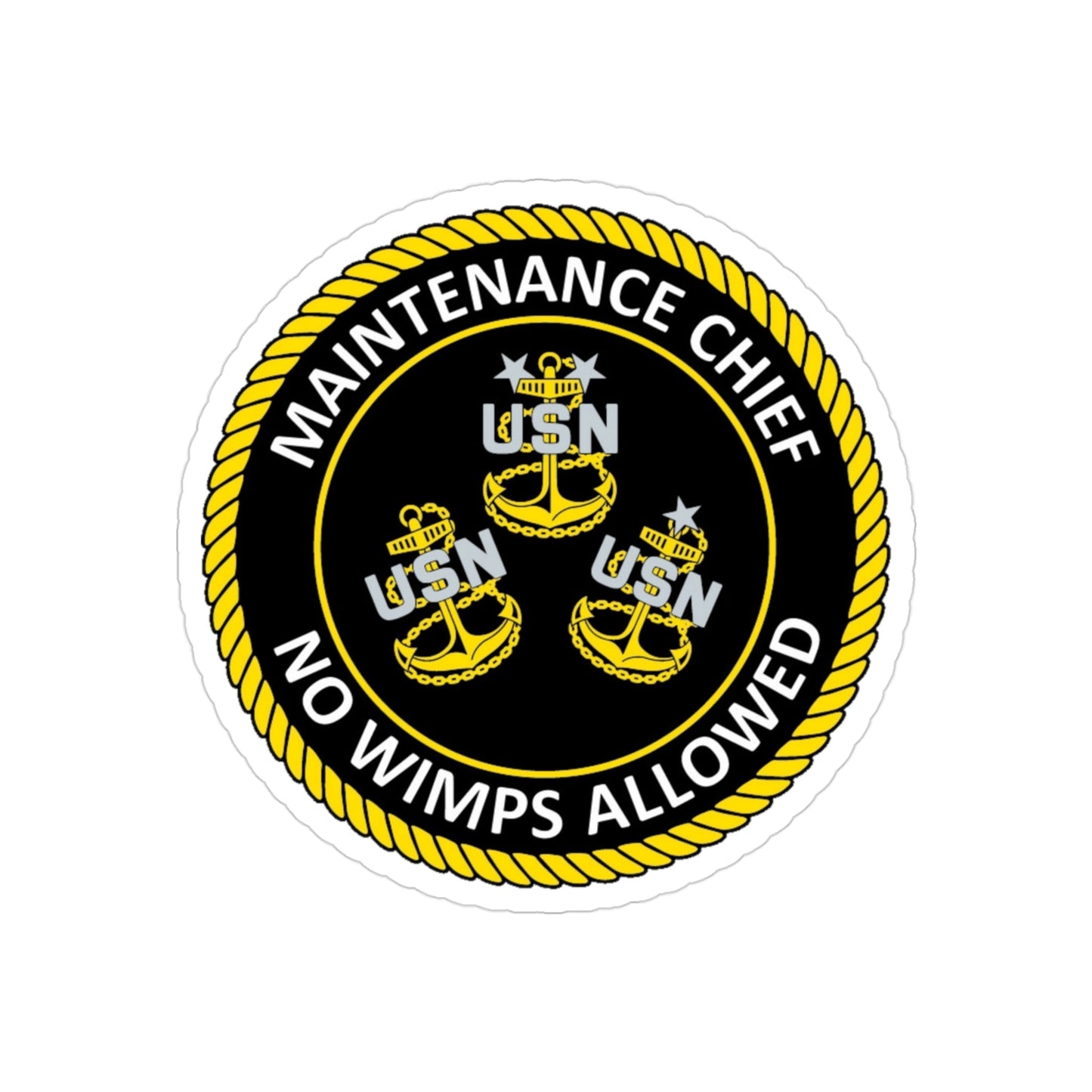 Maintenance Chief (U.S. Navy) Transparent STICKER Die-Cut Vinyl Decal-3 Inch-The Sticker Space